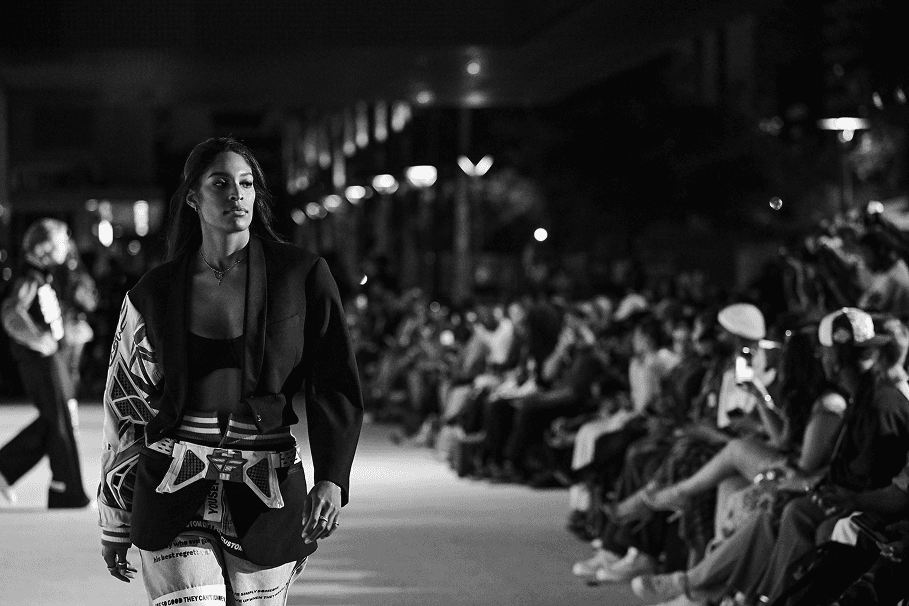 Images from fashion shows in black and white