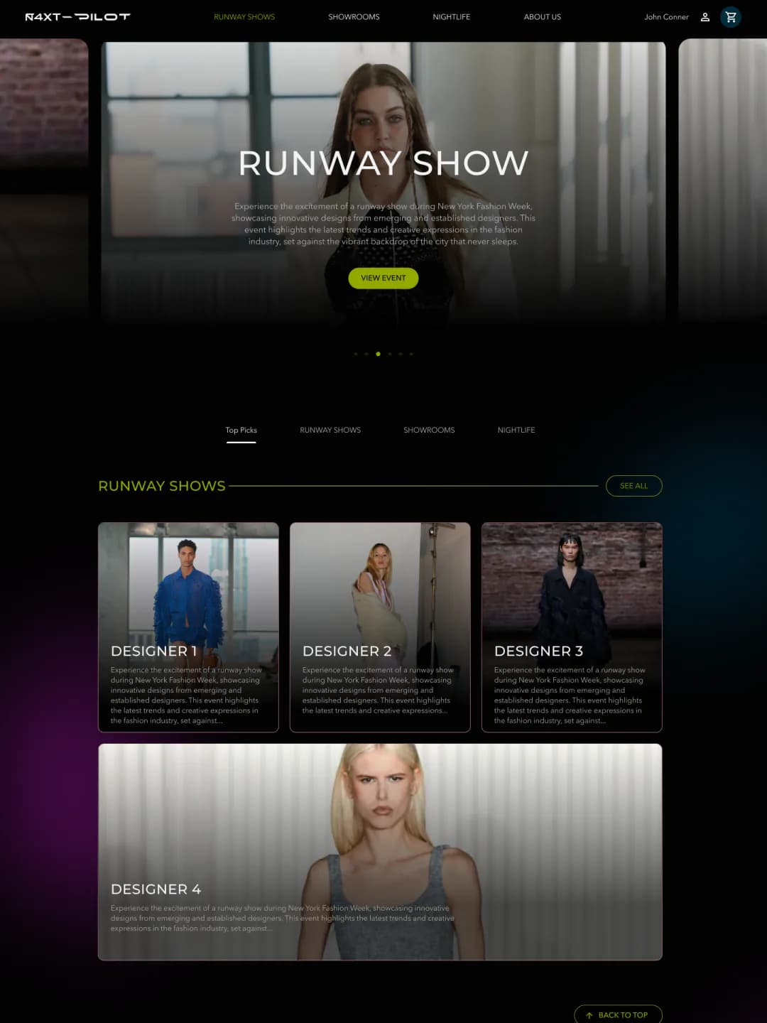 A white-label fashion-week event site built on PILOT