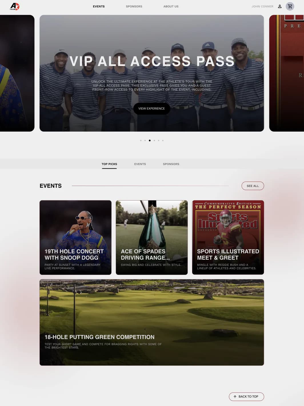 A white-label sports-tour event site built on PILOT