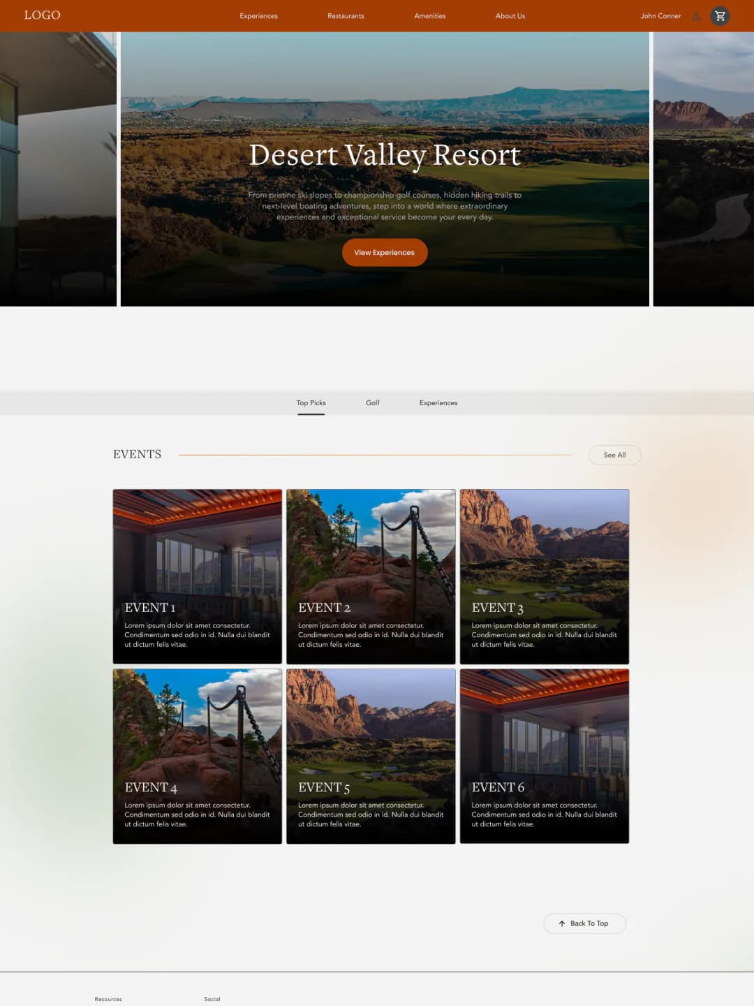 A white-label resort event site built on PILOT
