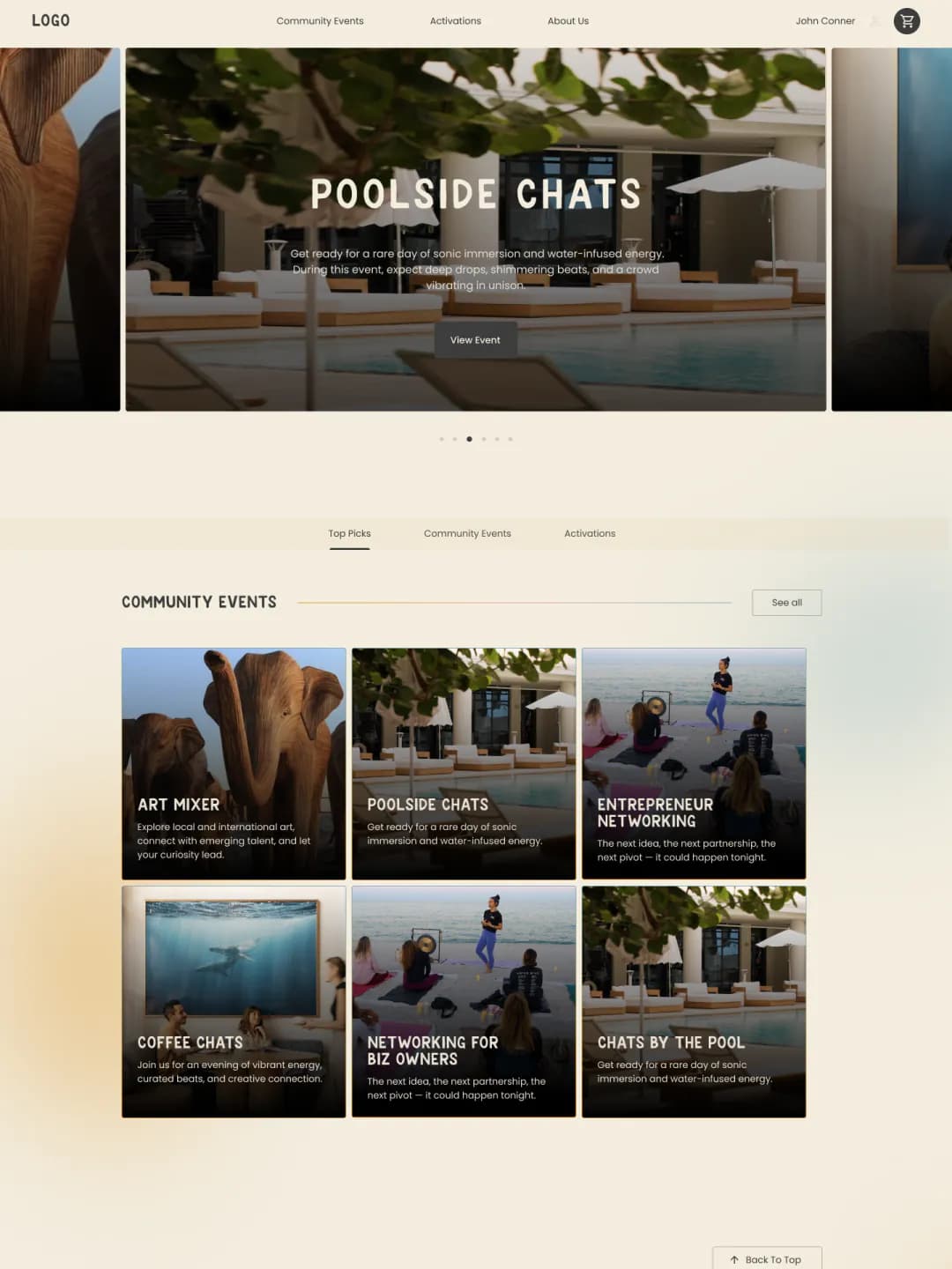 A white-label resort event site built on PILOT